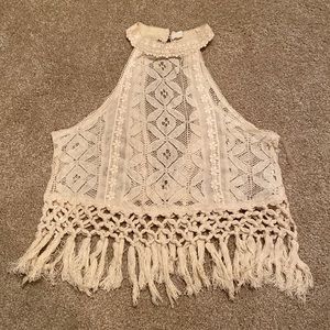 High Neck Cropped Cover Shirt